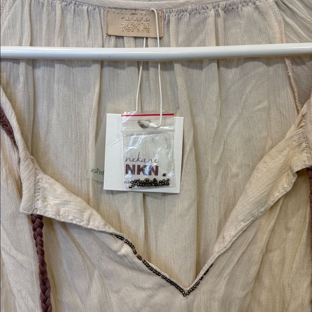 NKN Nekane Rose & Cream Yojana Boho Blouse - medium - $118 MSRP - Picture 4 of 9
